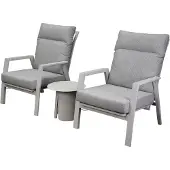 AVH-Collectie Barolo lounge balkonset 3 delig verstelbaar latte zand aluminium