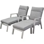 AVH-Collectie Barolo lounge balkonset 4 delig verstelbaar latte zand aluminium
