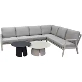 AVH-Collectie Barolo hoek loungeset 5 delig aluminium latte zand