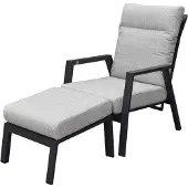AVH-Collectie Barolo lounge balkonset 2 delig verstelbaar antraciet aluminium