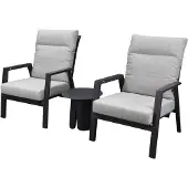 AVH-Collectie Barolo lounge balkonset 3 delig verstelbaar antraciet aluminium