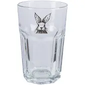 Clayre & Eef Waterglas 300 ml Transparant Glas Konijn Drinkbeker Transparant Drinkbeker