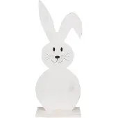 Clayre & Eef Decoratie Beeld Konijn 50 cm Wit Hout Wit