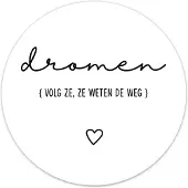 Label2X Muurcirkel dromen wit