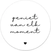 Label2X Muurcirkel geniet van elk moment wit