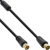 InLine IEC (m) - IEC (v) coaxkabel | >85 dB + ferriet | koper | verguld | recht | zwart | 20 meter