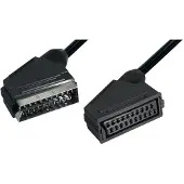 COM 21-pins Scart verlengkabel / zwart - 3 meter