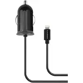 Mobiparts Lightning Autolader Met Vaste Kabel Zwart
