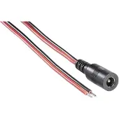 BKL DC plug (v) 5,5 x 2,5mm stroomkabel met open einde - max. 10A / zwart/rood - 2 meter