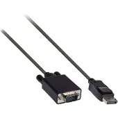 Nedis VGA-Kabel | DisplayPort Male | VGA Male | Vernikkeld | Maximale resolutie: 1080p | 2.00 m | Rond | PVC | Zwart | Label - CCGL37301BK20