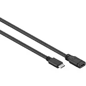 Goobay USB C verlengkabel | 1 meter | USB 3.0 (Zwart)