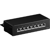 Goobay Patchpaneel | Cat6 S/FTP | 8 poorten (Desktop, Zwart)