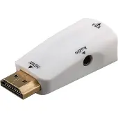 S/CONN HDMI naar VGA + 3,5mm Jack adapter met HDCP - compact / wit