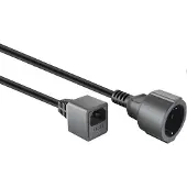 Goobay C14 - CEE 7/3 stroomkabel voor UPS/PDU - incl. 10A zekering - 3x 1,00mm / zwart - 1,5 meter