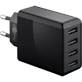 Goobay USB thuislader met 4 poorten - Smart IC - 6A / zwart