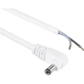 BKL DC plug (m) haaks 5,5 x 2,5mm stroomkabel met open einde - max. 7A / wit - 2 meter