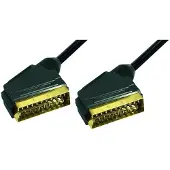 MaxTrack 21-pins Scart kabel - verguld / zwart - 3 meter