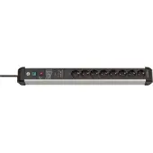 Brennenstuhl Premium-Protect-Line, stekkerdoos 8-voudig met overspanningsbeveiliging (3 m kabel, met schakelaar, Made in Germany)