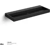 Clou Wash Me wastafel mat zwart keramiek B110xH8xD42cm