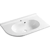 Sapho Pulse Cultured Marble Wastafel 75x45cm, rechts/wit