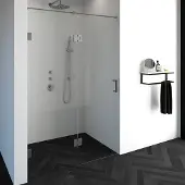 Brauer Void Nis Draaideur 2-delig 140x200cm Greep Zijkant - Geborsteld RVS PVD - Veiligheidsglas - Douche, Douchedeuren - 8720359359841