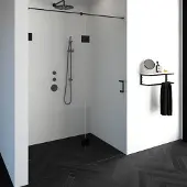 Brauer Void nisdeur 2-delig helder glas 150x200 omkeerbaar met draaideur 70 aan glas incl. glascoating mat zwart