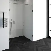 Brauer Void Nis Draaideur 2-delig 140x200cm Greep Midden - Geborsteld RVS PVD - Veiligheidsglas - Douche, Douchedeuren - 8720359359827