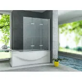Aloni inklapbare badwand 130x140 chroom