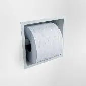 Mondiaz Easy Toiletrolhouder CUBE 160 solid surface 16x8,6cm kleur Clay. Geschikt voor op en inbouw.