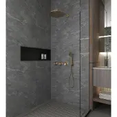 Saniclear Plus inbouw regendouche 3-weg met muurarm 30 geborsteld messing
