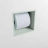 Mondiaz Easy Toiletrolhouder CUBE 160 solid surface 16x16cm kleur Greey. Geschikt voor op en inbouw.