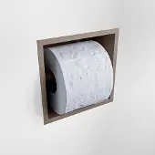Mondiaz Easy Toiletrolhouder CUBE 160 solid surface 16x8,6cm kleur Smoke. Geschikt voor op en inbouw.