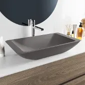 Mondiaz topi waskom solid surface 60 cm kleur darkgrey /darkgrey