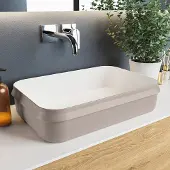 Mondiaz arvo waskom solid surface 55 cm kleur smoke /talc