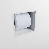 Mondiaz easy toiletrolhouder cube 160 solid surface 16x16 cm kleur talc. Geschikt voor op en inbouw.