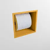 Mondiaz Easy Toiletrolhouder CUBE 160 solid surface 16x16cm kleur Ocher. Geschikt voor op en inbouw.