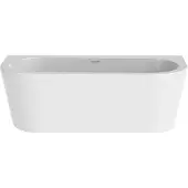 Xenz Charley half vrijstaand bad acryl 165x75x60cm wit mat met waste wit mat