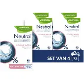 Neutral - Waspoeder - Parfumvrij Kleur - 4 verpakkingen - 72 wasbeurten - Voordeelverpakking