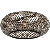 Anne Light & Home Lampenkap | Zwart/Naturel Bamboe Met Houten Lampenkap Ø60Cm Met E27 Support