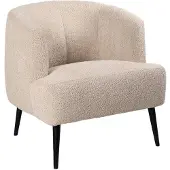 Livin24 Teddy bouclé fauteuil Nora beige