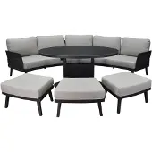 AVH-Collectie Primitivo hoek loungeset 6 delig verstelbaar antraciet aluminium