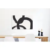 MuchoWow Wanddecoratie Metaal - Aluminium Schilderij Industrieel - Abstract - Vormen - Zwart - Cirkels - 60x40 cm - Dibond - Foto op aluminium - Industriële muurdecoratie - Voor de woonkamer/slaapkamer