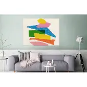 MuchoWow Wanddecoratie Metaal - Aluminium Schilderij Industrieel - Abstract - Kunst - Vormen - Regenboog - 160x120 cm - Dibond - Foto op aluminium - Industriële muurdecoratie - Voor de woonkamer/slaapkamer