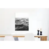 MuchoWow Wanddecoratie Metaal - Aluminium Schilderij Industrieel - Zee - Water - Natuur - Zwart wit - 60x80 cm - Dibond - Foto op aluminium - Industriële muurdecoratie - Voor de woonkamer/slaapkamer