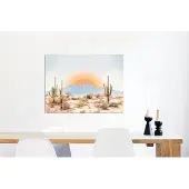 MuchoWow Wanddecoratie Metaal - Aluminium Schilderij Industrieel - Cactussen - Planten - Natuur - Zon - 80x60 cm - Dibond - Foto op aluminium - Industriële muurdecoratie - Voor de woonkamer/slaapkamer