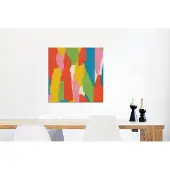 MuchoWow Wanddecoratie Metaal - Aluminium Schilderij Industrieel - Abstract - Vormen - Collage - Retro - 50x50 cm - Dibond - Foto op aluminium - Industriële muurdecoratie - Voor de woonkamer/slaapkamer