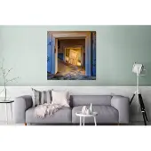 MuchoWow Wanddecoratie Metaal - Aluminium Schilderij Industrieel - Architectuur - Zand - Woestijn - Deur - 90x90 cm - Dibond - Foto op aluminium - Industriële muurdecoratie - Voor de woonkamer/slaapkamer