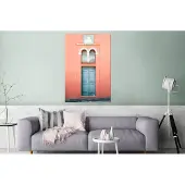 MuchoWow Wanddecoratie Metaal - Aluminium Schilderij Industrieel - Deur - Blauw - Architectuur - Rood - 120x180 cm - Dibond - Foto op aluminium - Industriële muurdecoratie - Voor de woonkamer/slaapkamer