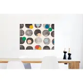 MuchoWow Wanddecoratie Metaal - Aluminium Schilderij Industrieel - Kleuren - Abstract - Cirkels - Pastel - 80x60 cm - Dibond - Foto op aluminium - Industriële muurdecoratie - Voor de woonkamer/slaapkamer