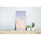 MuchoWow Wanddecoratie Metaal - Aluminium Schilderij Industrieel - Vogels - Zee - Lucht - Natuur - Zomer - 20x40 cm - Dibond - Foto op aluminium - Industriële muurdecoratie - Voor de woonkamer/slaapkamer